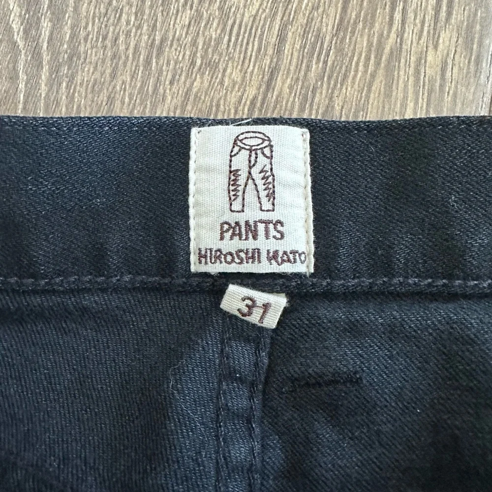 NEW hiroshi kato scissors slim tapered selvedge jeans cole wash black size 31